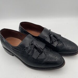 Allen Edmonds Arlington Black Leather‎ Wingtip Kiltie Tassel Loafers Size 8 D